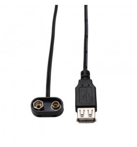 9V Battery Male Clip Converter Snap Connector to USB Female Use for Guitar Effect Pedal 